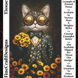 可愛いスチームパンクキャットイエロー花CY9Lデコペ 薄葉紙