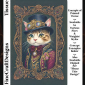 可愛いスチームパンクキャットトップハット、フレームDG4Lデコページ 薄葉紙