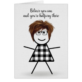 可愛いスティックガール(髪と引用文)