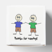 可愛いスティックフィギュア双子ボーイズ誕生日パーティー フェイバーボックス (上部)