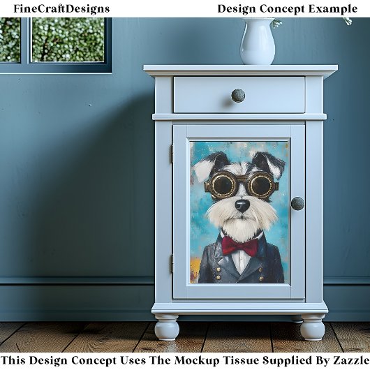 可愛いスティームパンクシュナウツァードッグ弓タイZ9デコページ 薄葉紙