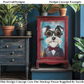 可愛いスティームパンクシュナウツァードッグ弓タイZ9デコページ 薄葉紙