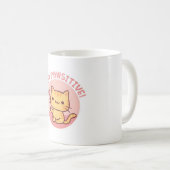 可愛いステイ前向きパシティブパおもしろいン コーヒーマグカップ (正面右)
