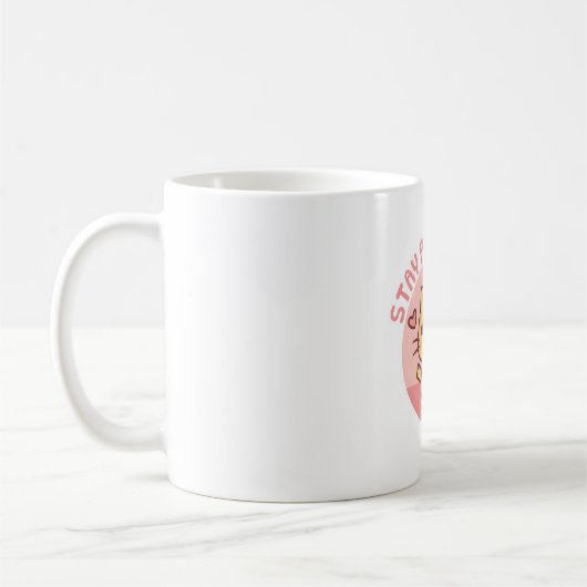 可愛いステイ前向きパシティブパおもしろいン コーヒーマグカップ (左)