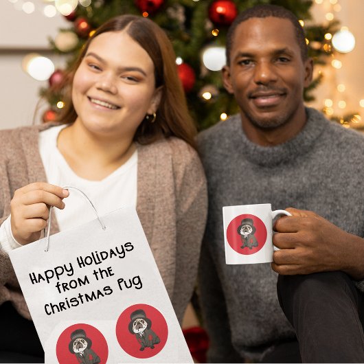 可愛いステッカーパグ犬の恋人ホボエルボパッチ ラウンドシール