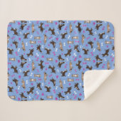 可愛いステッフィーの実験犬ホワイトボーンピンクのハートブルー シェルパブランケット (正面(横))