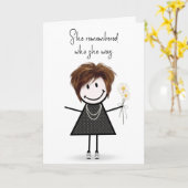 可愛いステッ考えクフィギュア カード (黄色い花)