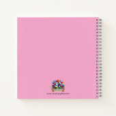 可愛いステンドグラスフローラピンク名 ノートブック (裏面)