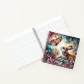 可愛いステンドグラスフローラピンク名 ノートブック (内部)