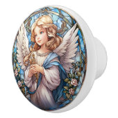 可愛いステンフェイクドグラス天使の宗教 セラミックノブ (右)