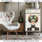 可愛いステームパンクガールと花Z8デコページ 薄葉紙