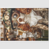 可愛いステームパンクスパニエル犬ドッグトーストBG4デコページ 薄葉紙 (正面)