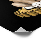 可愛いステームパンクパグパピードッグ黒 ポスター (角)