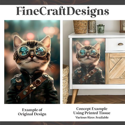 可愛いステームパンク可愛い猫キッテンG1デコップページ 薄葉紙