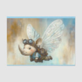 可愛いステームプン飛んでいるクRhino + Wings AW5 Decopage 薄葉紙 (正面)