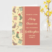 可愛いストッキングゴド娘&ファミリークリスマス カード (黄色い花)