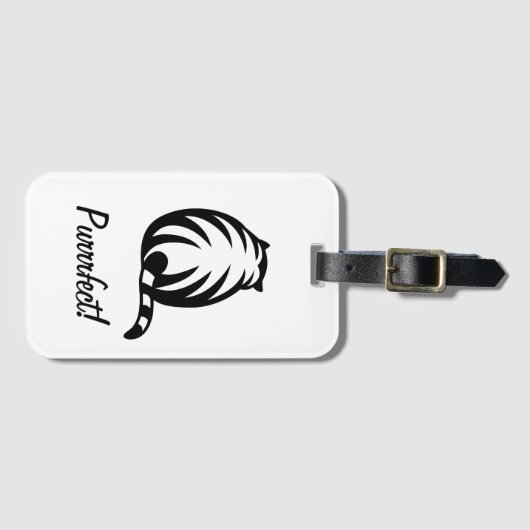 可愛いストライプの猫パーソナライズされた旅行荷物タグ ラゲッジタグ (正面横)