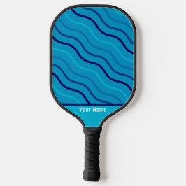 可愛いストライプFIinessクール Blue ピックルボールラケット