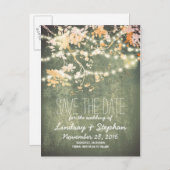 可愛いストリングライトrustic日付ポストカードを保存 案内ポストカード (正面/裏面)