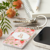 可愛いストロベリーパターンアクリルキーチェーン キーホルダー (正面右)