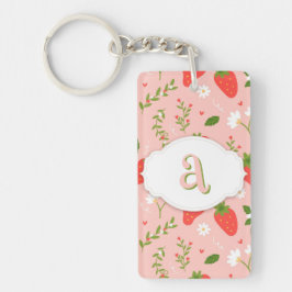可愛いストロベリーパターンアクリルキーチェーン キーホルダー