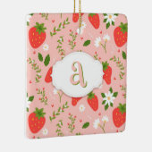 可愛いストロベリーパターンオーナメント セラミックオーナメント (右)