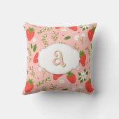 可愛いストロベリーパターン装飾用クッション クッション (裏面)