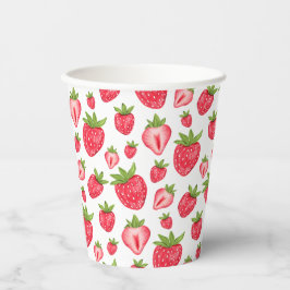 可愛いストロベリーパターン誕生日 紙コップ
