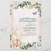 可愛いストーリータイムバニー赤ちゃんシャワー性別Invを明らかにする (正面)