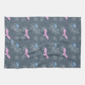 可愛いスパイダーとこうもりスパイダーウェブ、カスタマイズ可能 キッチンタオル (横)