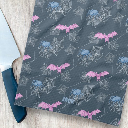 可愛いスパイダーとこうもりスパイダーウェブ、カスタマイズ可能 キッチンタオル