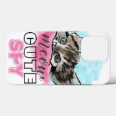 可愛いスパイ |可愛おもしろいい子猫ピンクブルー Case-Mate iPhoneケース (裏面 (横))