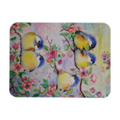 可愛いスパーズのマグネット – 春- 絵画s マグネット (横)