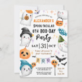 可愛いスプタキュラハロウィーン8誕生日かわいい男の子 招待状 (正面)