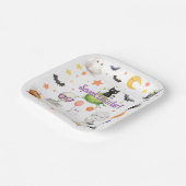 可愛いスプーク色ハロウィーンの水色 ペーパープレート (傾斜あり)