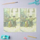 可愛いスペインのモチーフ切り離しとギフトラップ 薄葉紙 (クラフト)