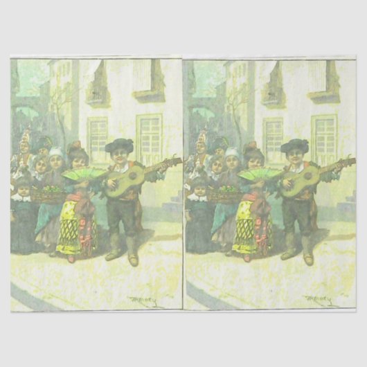 可愛いスペインのモチーフ切り離しとギフトラップ 薄葉紙 (正面)