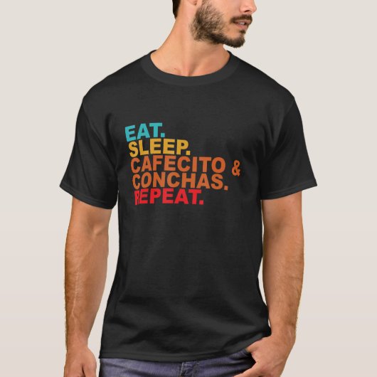 可愛いスペイン語のコーヒージョーク Cafecito カフェ コンチャス Tシャツ (正面)