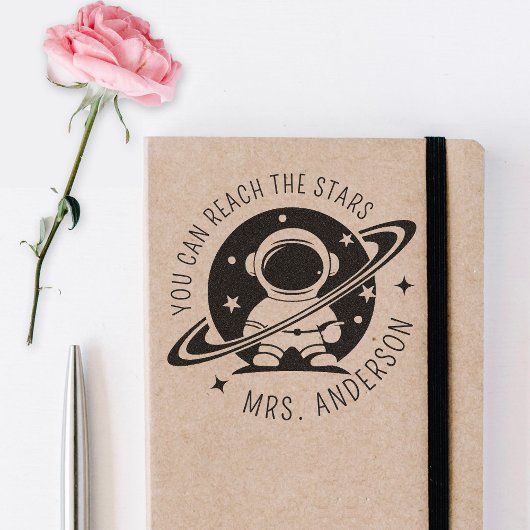 可愛いスペース星に到達できる先生 セルフインキングスタンプ