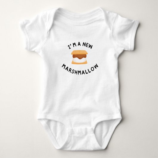 可愛いスモアベビー用スタイ | I’m a New Marshmallow Baby Bib ベビーボディスーツ (正面)