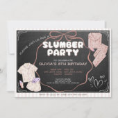 可愛いスランバー誕生日パーティーのコケット 招待状 (正面)