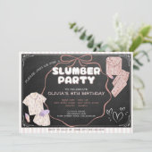 可愛いスランバー誕生日パーティーのコケット 招待状 (スタンド正面)