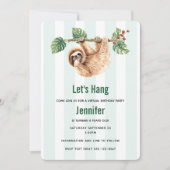 可愛いスロぶら下がったスの逆さ水の色のバーチャル 招待状 (正面)