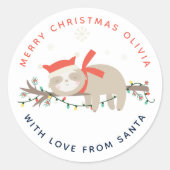 可愛いスロシー1stクリスマスキッズ ラウンドシール (正面)