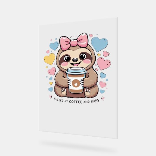 可愛いスロスコーヒーラバーシャツおもしろい- Fueled by Co アクリルサイン (傾斜)