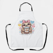 可愛いスロスコーヒーラバーシャツおもしろい- Fueled by Co エプロン (正面)