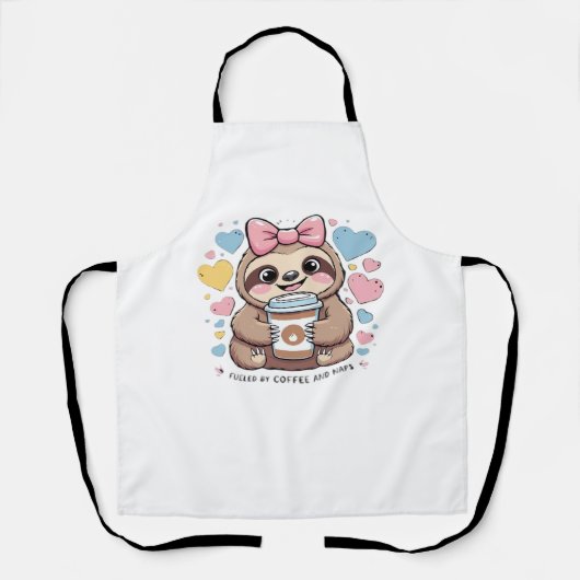 可愛いスロスコーヒーラバーシャツおもしろい- Fueled by Co エプロン (正面)