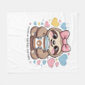 可愛いスロスコーヒーラバーシャツおもしろい- Fueled by Co フリースブランケット (正面(横))