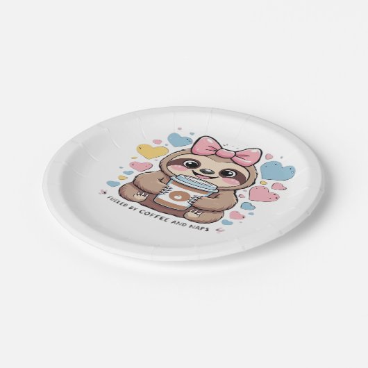 可愛いスロスコーヒーラバーシャツおもしろい- Fueled by Co ペーパープレート (アングル)
