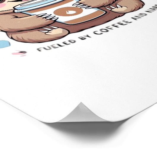 可愛いスロスコーヒーラバーシャツおもしろい- Fueled by Co ポスター (角)